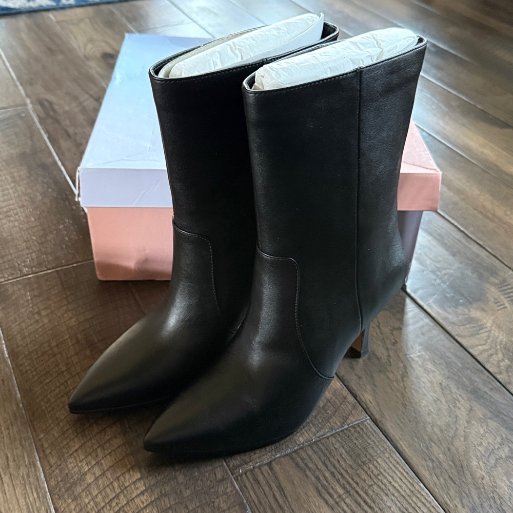 Lisa Vicky | NIB Arthaul Black Pointed Toe Heeled Boots Size‎ 7.5